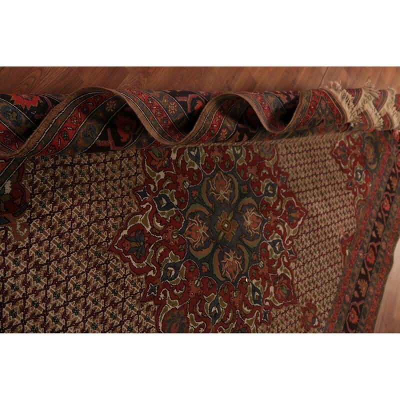 Medallion Serab Persian Vintage Area Rug Handmade Wool Carpet - 6'7" x 9'8"