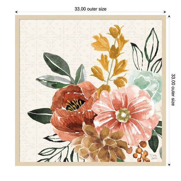 dimension image slide 0 of 2, Chic Flowers by Dina June Wood Framed Wall Art Print - Svelte Natural