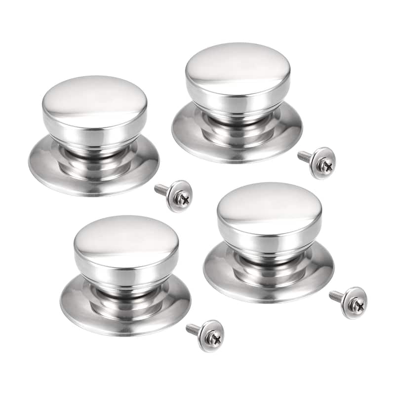 Pot Lid Knob,Replacement Knob 51x28mm for Glass,Pan Cover Lid,4pcs - Silver Tone