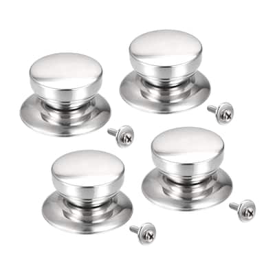 Pot Lid Knob,Replacement Knob 51x28mm for Glass,Pan Cover Lid,4pcs - Silver Tone