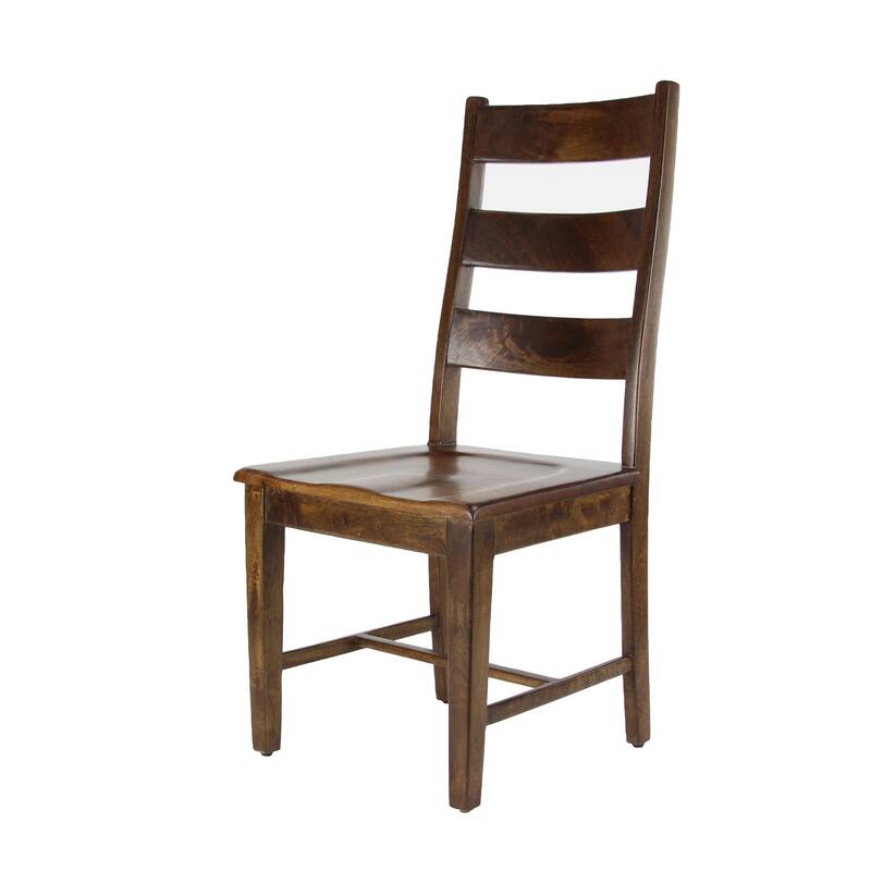 Brown Mango Wood Ladder Back Dining Chair (Set of 2)