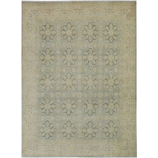 Oriental Ziegler Austin Grey/Gold Wool Rug 9'10'' x 13'9'' 9 ft. 10