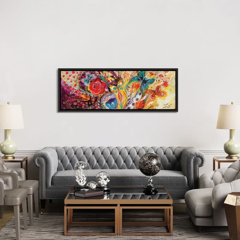 iCanvas "The Flowers And Butterflies" by Elena Kotliarker Framed Canvas Print