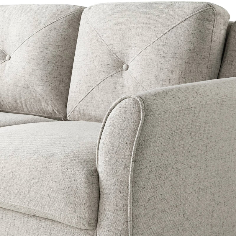 Modern 2-Seater Upholstered Microfiber Loveseat Sofa with Tufted Cushions for Living Room - 32.7'' H x 56.3'' W x 31.5'' D