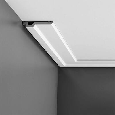 Orac Decor High Density Polyurethane Crown Moulding Primed White Face 3-7/8in x 78in Long
