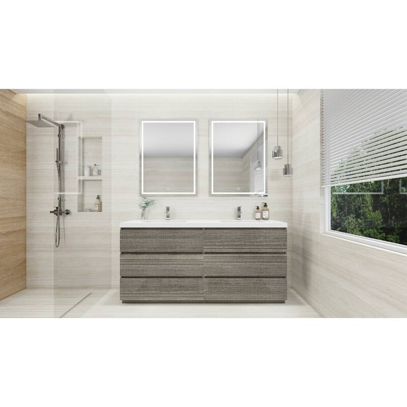 Aron 72'' Freestanding Vanity with Double Reinforced Acrylic Sink