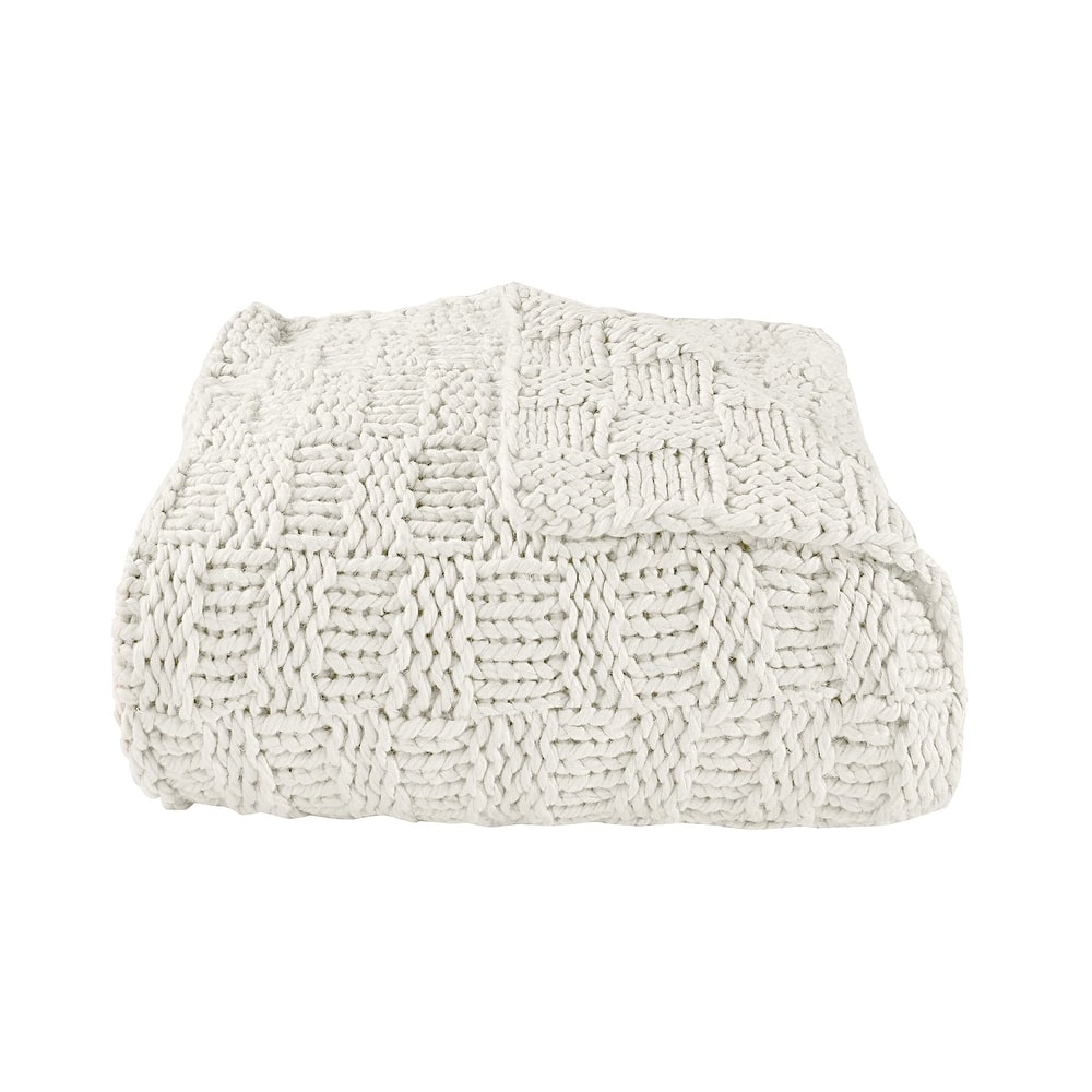 HiEnd Accents Chess Hand Knit Throw, 50"x60"