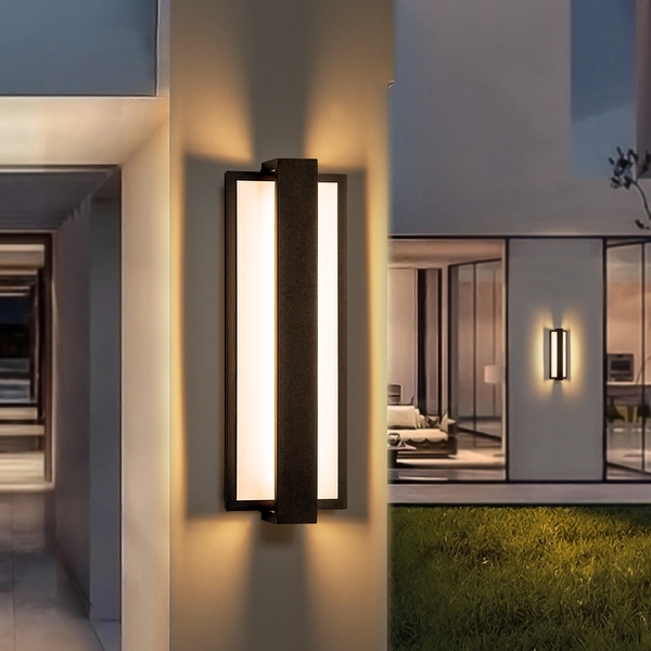 13.5 Modern Industrial Black Square Wall Light Waterproof IP54 Integrated LED Outdoor Wall Light On Sale Bed Bath Beyond 40700146