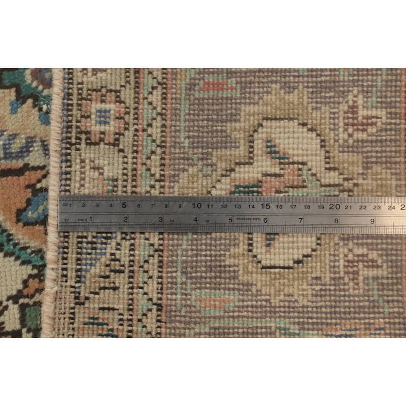 Hand Knotted Oriental 100% Wool Carpet Traditional Floral Oranges & Rust Tabriz Area Rug - 9' 7'' X 6' 5''