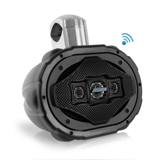 6'' x 9'' Bluetooth Marine Wakeboard Speaker, Water Resistant 4-Way Tower Speaker, 1200 Watt (Black)