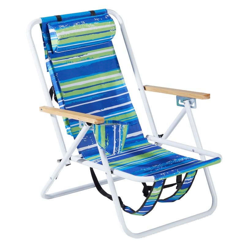 23 x 21.7 x 31.5 in. Folding Beach Chair with Headrest Cup - 23 x 21.7 x 31.5 in.