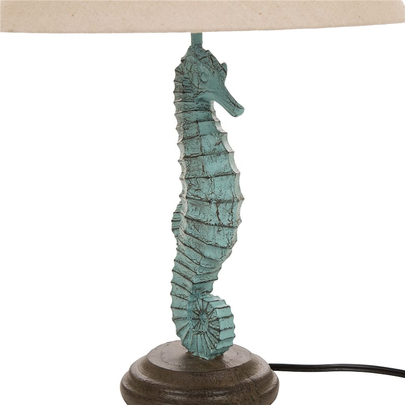 Glitzhome Polyresin Farmhouse Truck Seahorse Table Lamp Fall Thanksgiving Gifts