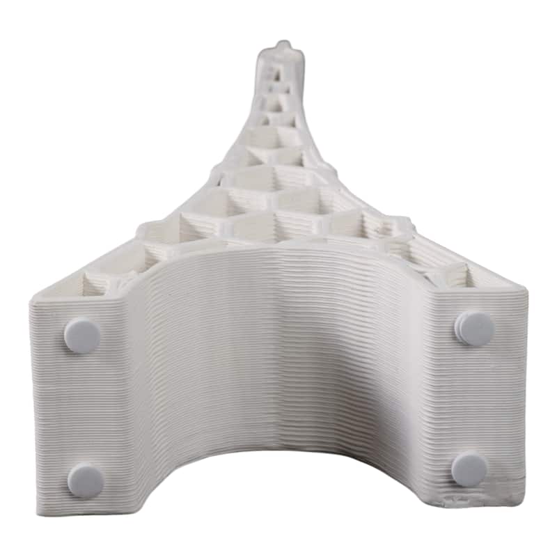 Ceramic Decorative Object Honeycomb Eiffel Tower - 14" Ivory - 5" x 3" x 14"