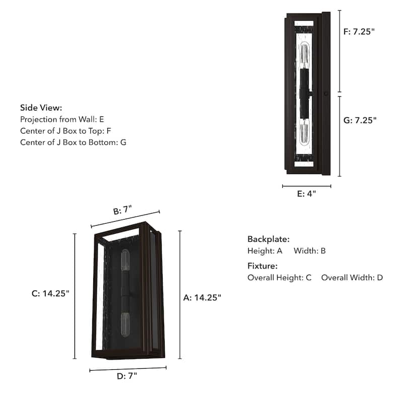 Hunter Felippe 2-Light Wall Sconce - Modern Farmhouse, Industrial, Transitional - Damp Rated!