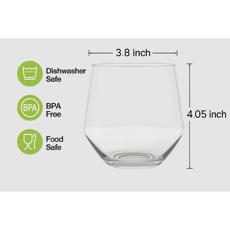 Angle Stemless Tritan ReNew, Clear, Set of 6 Drinkware
