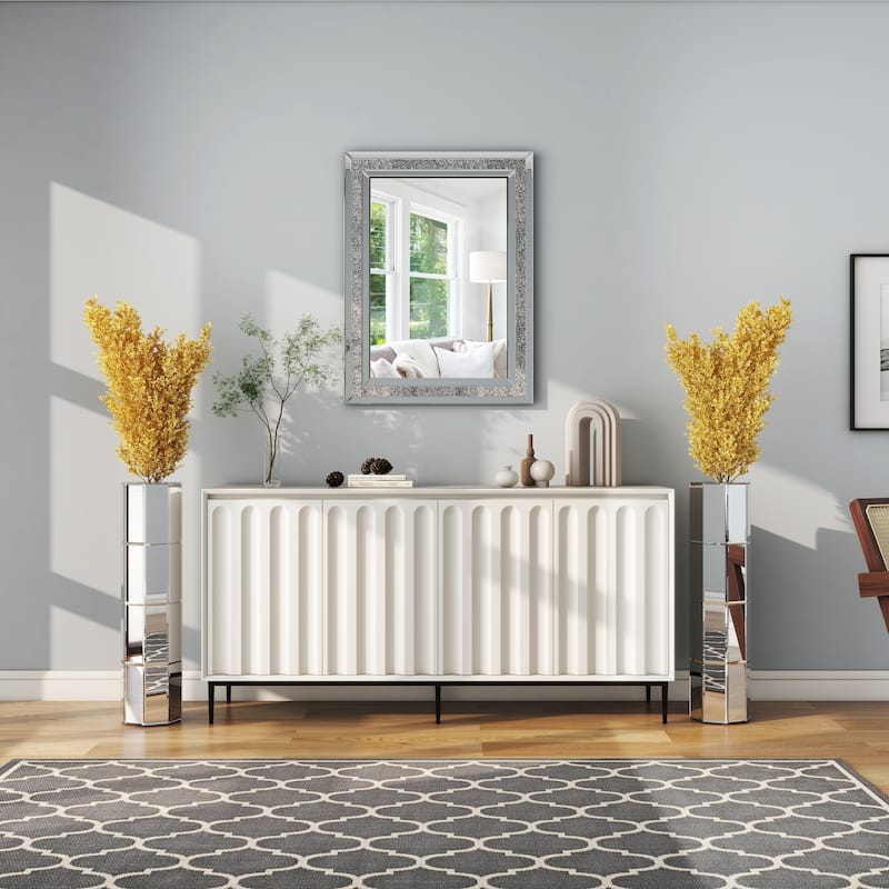Mirrored Tall Flower Vase Large Glass Vase