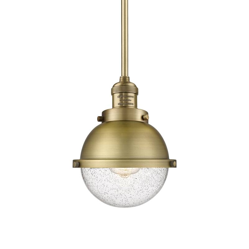 Innovations Lighting 201S-10-7 Hampden Pendant Hampden 7" Wide Mini - Brushed Brass / Seedy