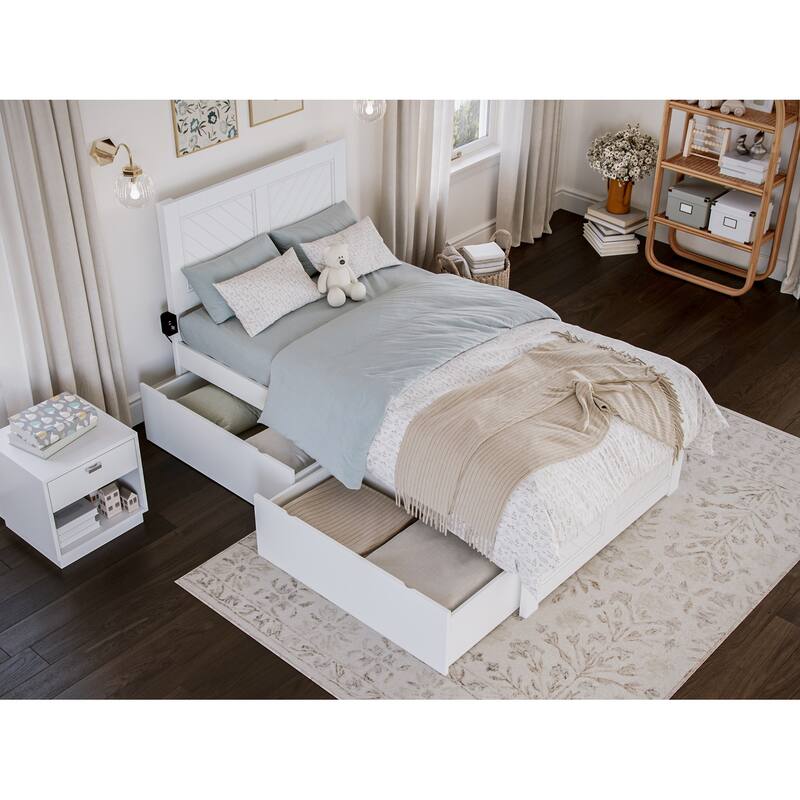 Canyon Platform Bed with Matching Footboard & Storage Drawers