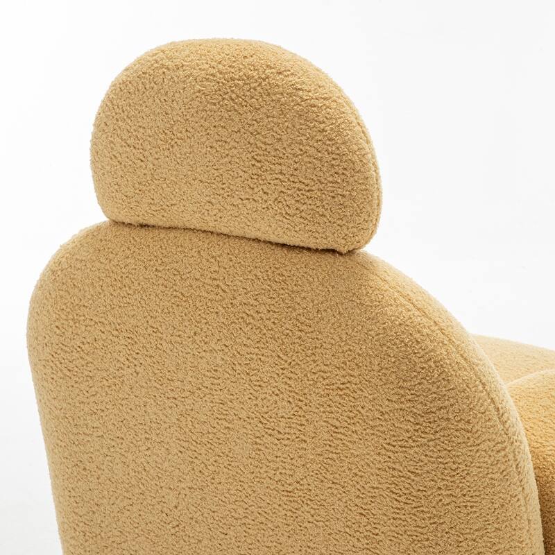 SEYNAR Modern Faux Sherpa Upolstered High Back Armless Accent Chair