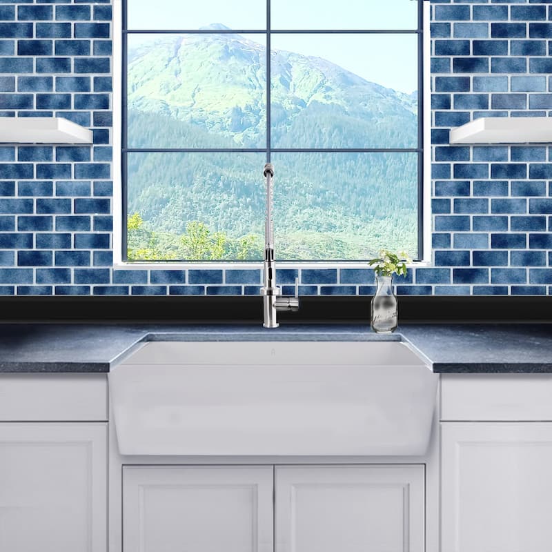 Highpoint Collection 33-inch Matte Stone Farmhouse Sink with Accessories