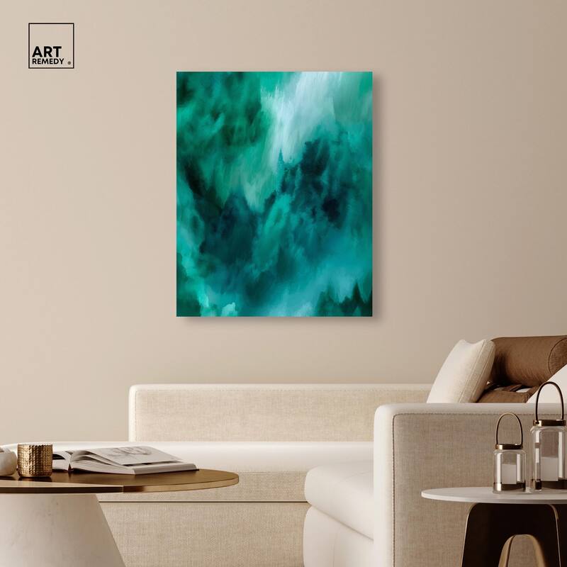 Textured Teal I Canvas by Art Remedy, Gallery Wrapped