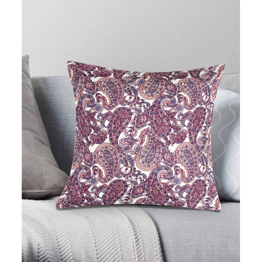 Paisley Decorative Throw Pillow 18x18 Light pink accent pillow cover 18x18
