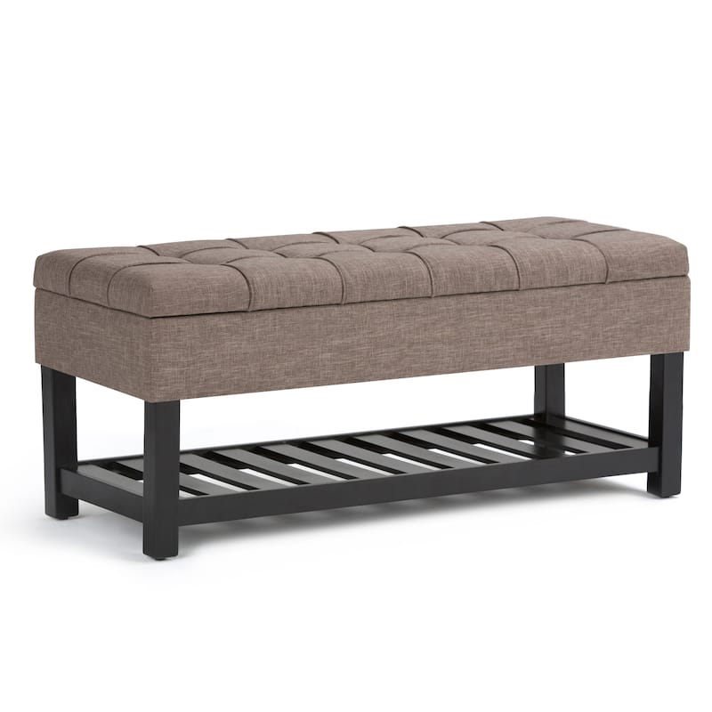 WYNDENHALL Wyatt 44 inch Wide Transitional Rectangle Ottoman Bench - 43"x 17"x 18.5"