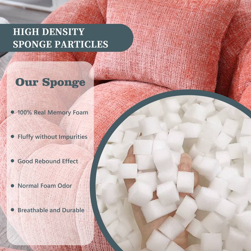 HOMEFUN Comfortable Beanbag sofa, with memory foam filler, can rotate super large round sofa