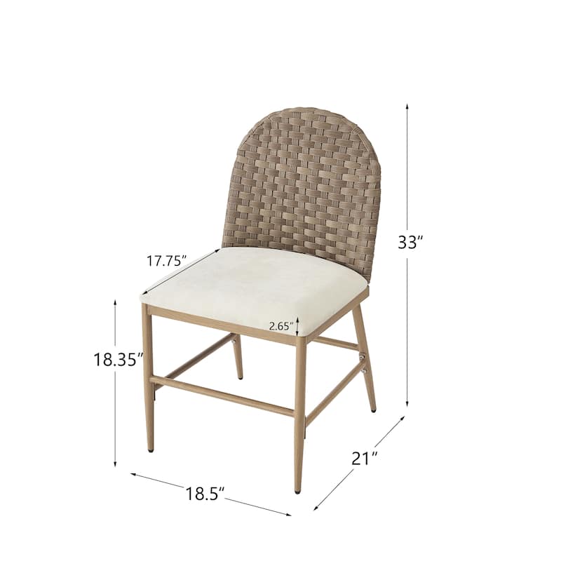 Christopher Knight Home - Marlowe Upholstered Armless Barstool with Iron Frame and Rattan Back (Set of 2)