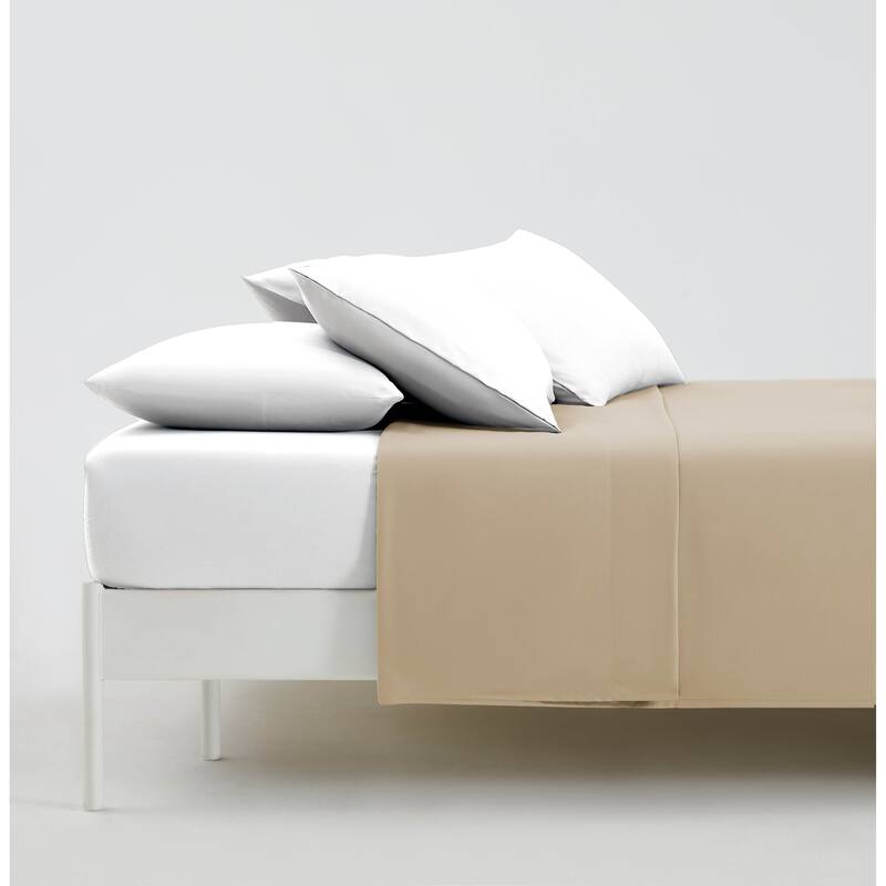 Vilano Oversized Flat Bed Sheet , 2 pack, Flat Sheet Only, Bed Sheet Separates - King - Sand