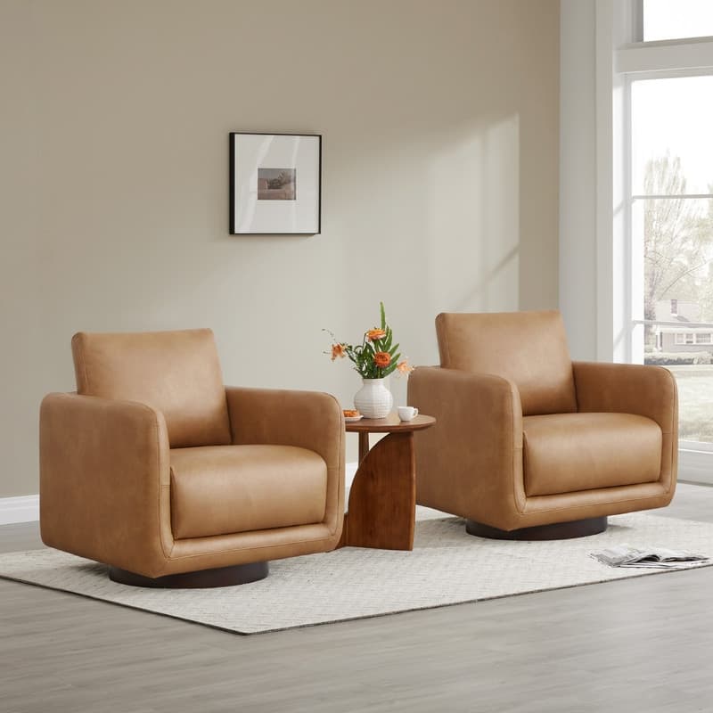 Spruce & Spring Rebecca Swivel Accent Chair Armchair with Back Cushion