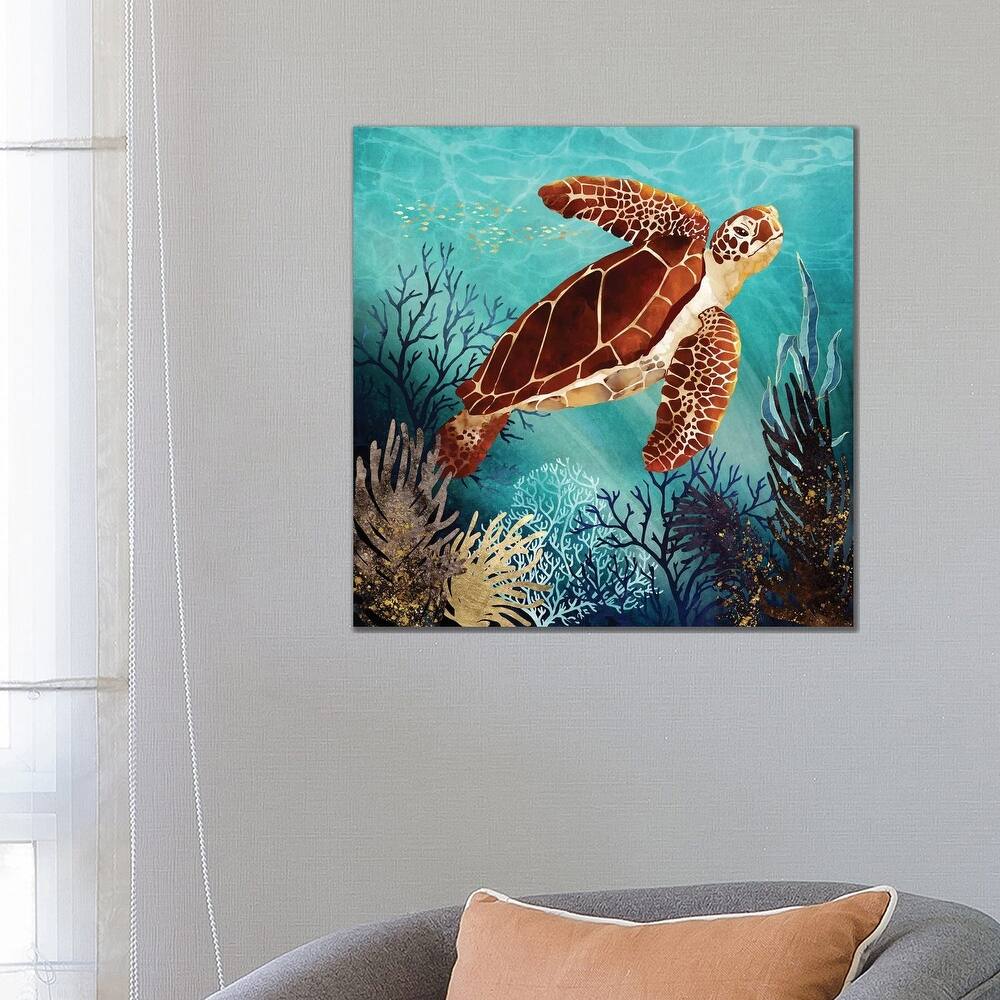 iCanvas "Metallic Sea Turtle" by SpaceFrog Designs Canvas Print