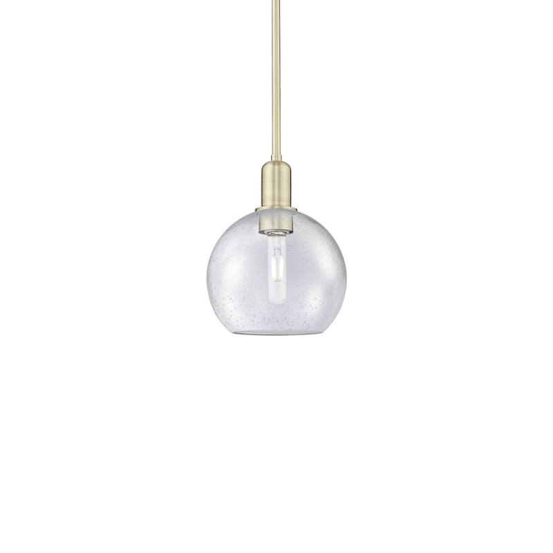 Innovations Lighting 716-1S-11-8 Athens Pendant Athens 8" Wide Mini - Antique Brass / Seedy