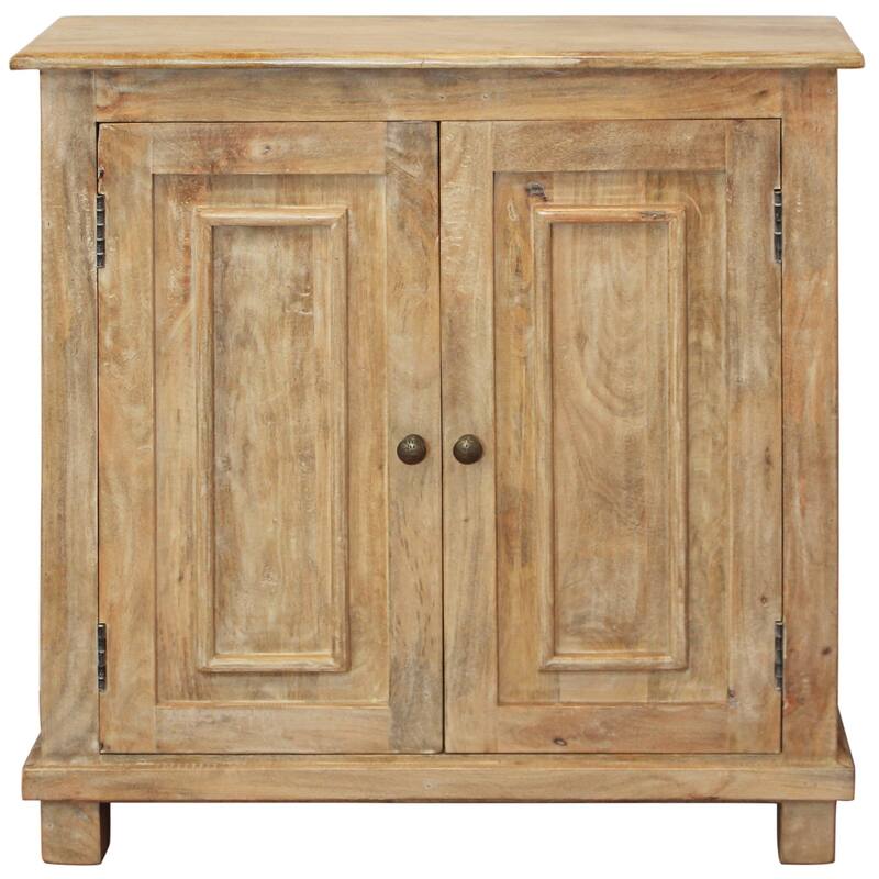 HomeRoots 34" Light Brown Solid Wood Sideboard with Two Doors - 34' X '36' X '10