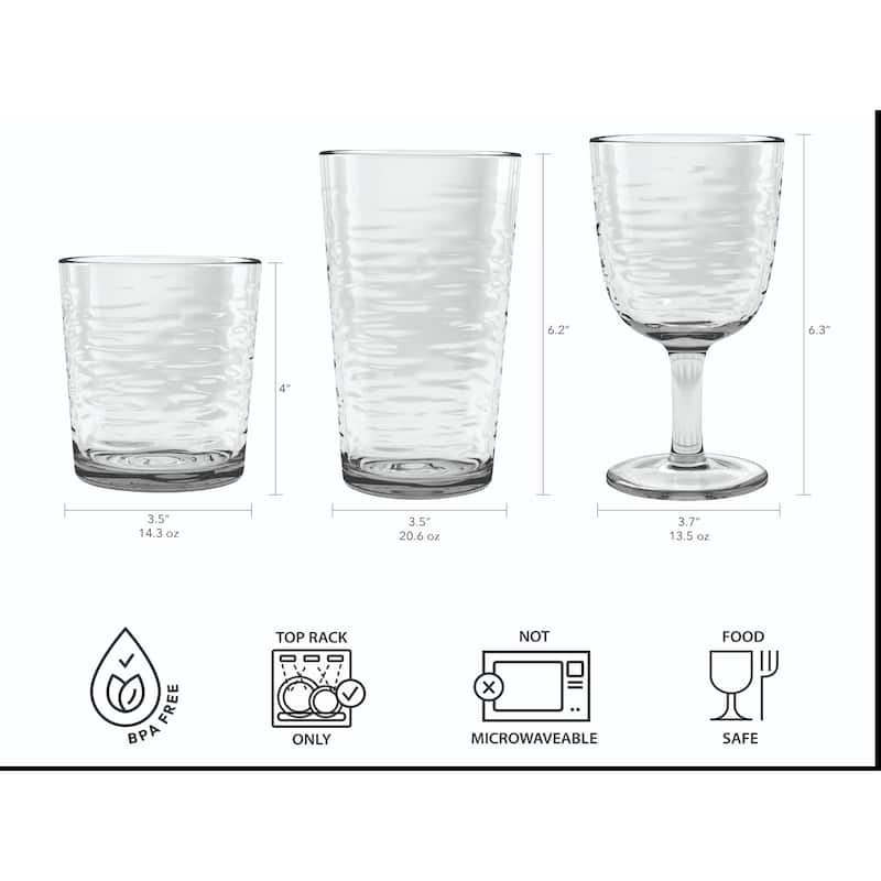 Abode Homewares Foundry Acrylic Drinking Glass - 14.3 oz - Set of 6