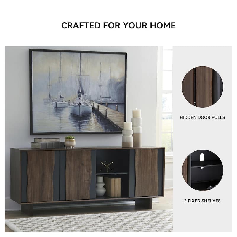 Signature Design by Ashley Welby Brown/Black Accent Cabinet - 71"W x 17"D x 30"H