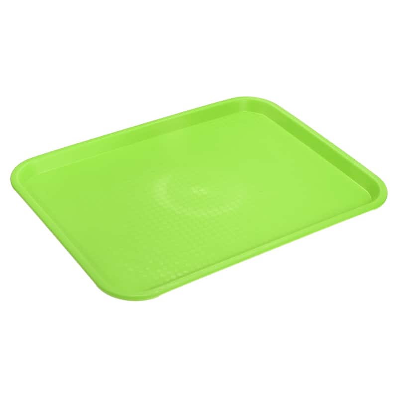 12" x 16" Plastic Fast Food Trays Bulk Rectangular Serving Trays, Green