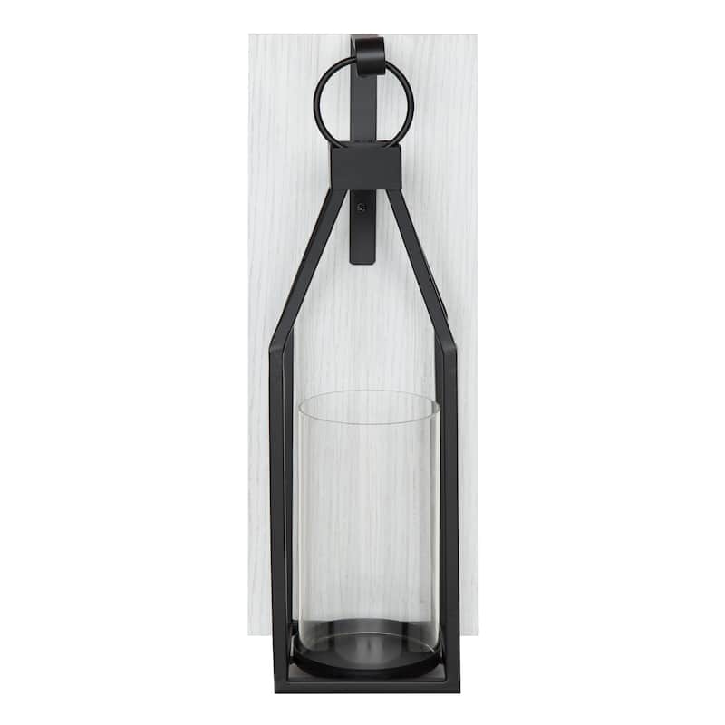 Kate and Laurel Oakly Wood and Metal Wall Sconce Candle Holder - 7x19