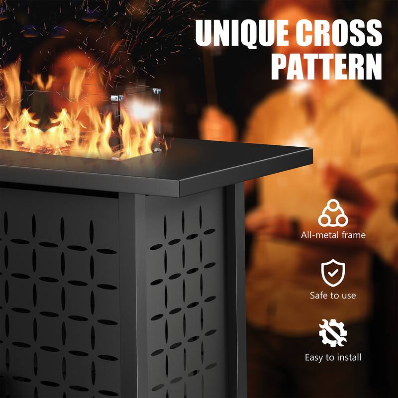 Futzca Gas Fire Pit Table, 50,000 BTU Outdoor Propane Firepit Table