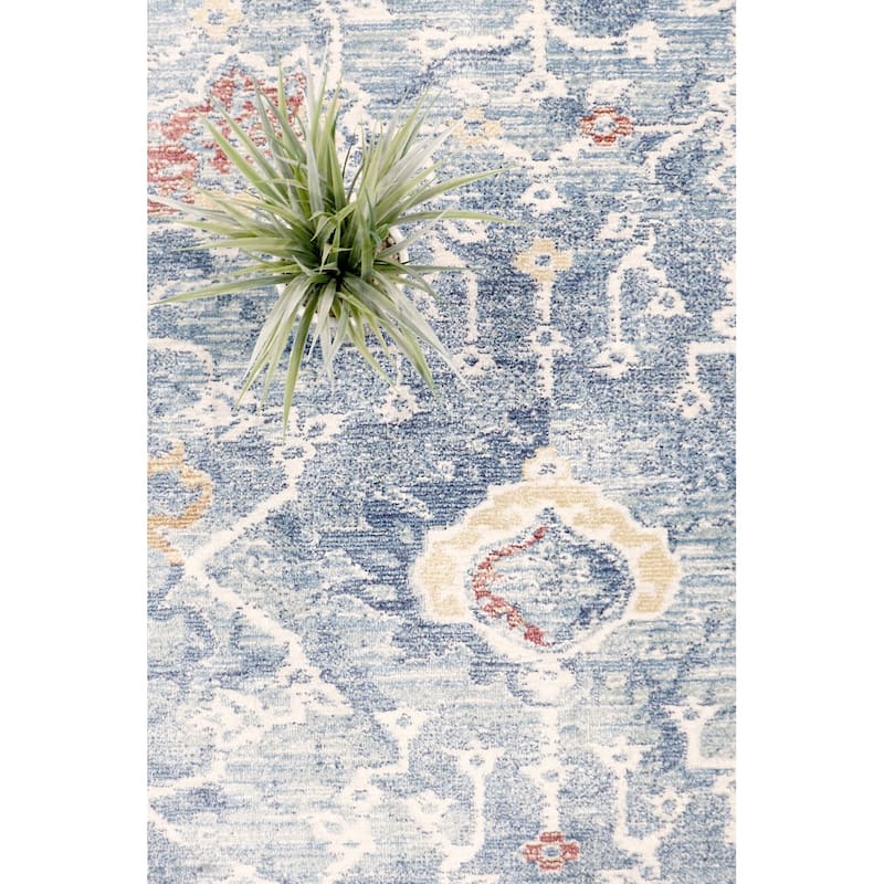 Pasargad Home Turkish Heritage Geometric L.Blue/Beige Area Rug