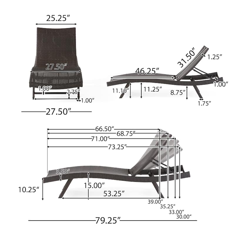 Kauai Outdoor Wicker Chaise Lounge (Set of 2) by Christopher Knight Home - N/A
