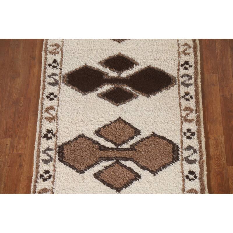 Turkish Anatolian Runner Rug Hand-knotted Oriental Wool Carpet - 3'3"x 11'9"