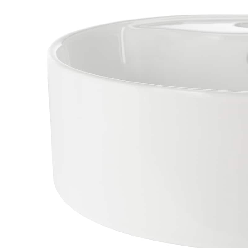 SAFAVIEH Solea Dicy Porcelain Ceramic Vitreous Oval 18 Inch White Bathroom Vessel Sink - 18.1" x 18.1" x 6.1" - 18Wx18Dx6H
