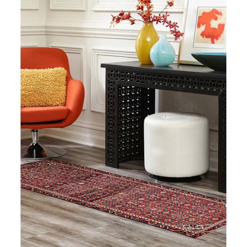 ECARPETGALLERY Hand-knotted Andelz Red Wool Rug - 2'11 x 9'6