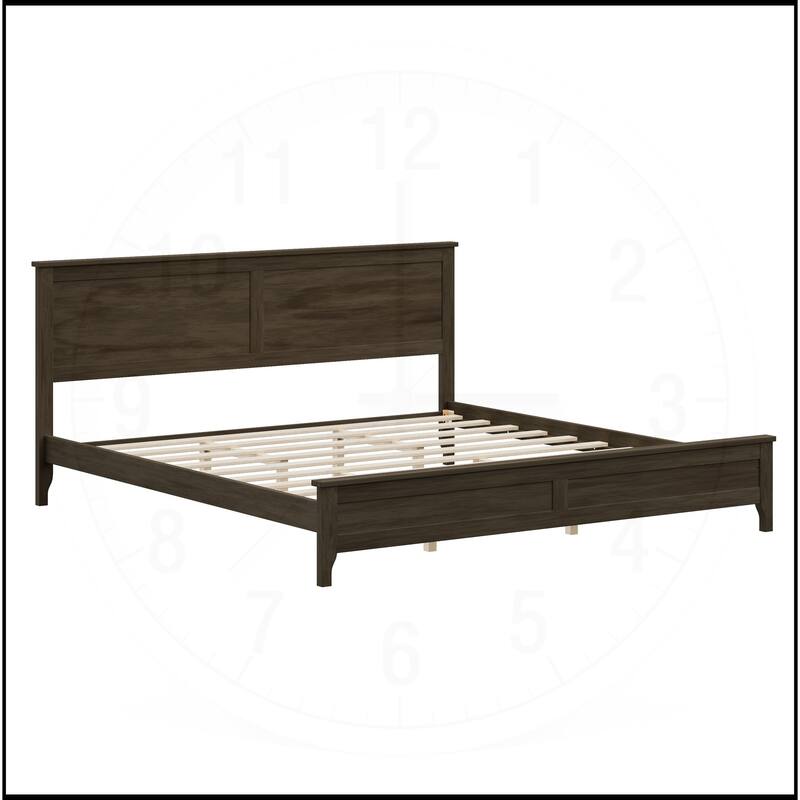 Solid Wood Platform Bed with Sturdy Wooden Slats Support