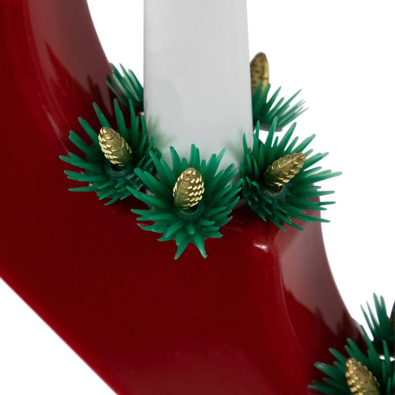 LED Lighted Christmas Candelabra Bridge - 13" - Red Base - C6 Clear Lights