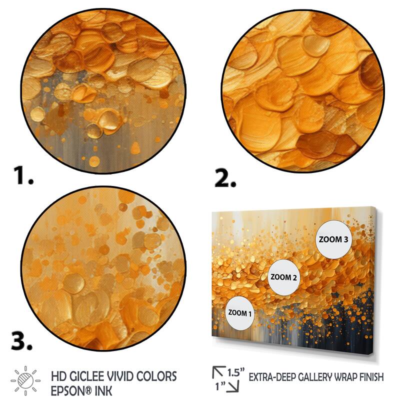 Designart "Golden Radiance I" Abstract Landscape Framed Wall Art Living Room