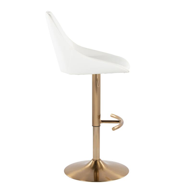 Silver Orchid Alba Adjustable Bar Stool with Rounded T Footrest (Set of 2)