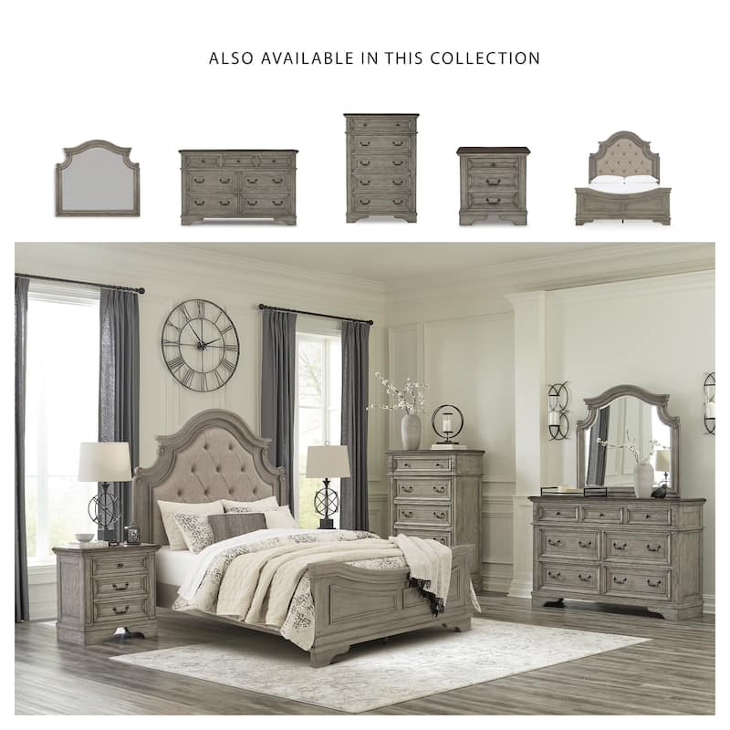 Ashley Furniture Lodenbay Black & Gray 3 Drawer Night Stand with Charging Station