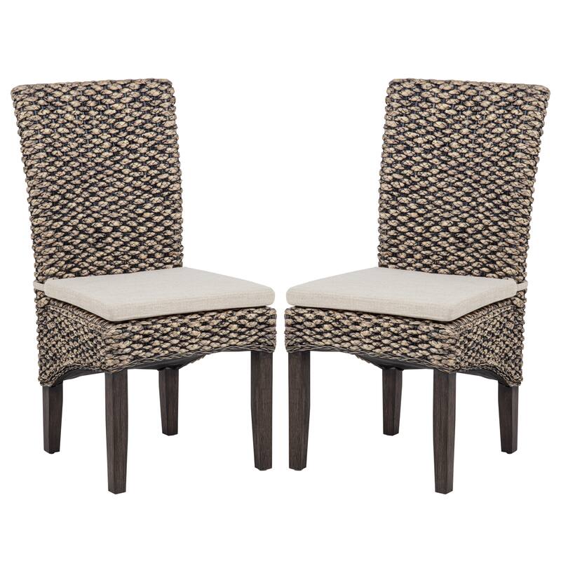 Elodie Seagrass Dining Chair with Seat Cushion-Set of 2 - Brown